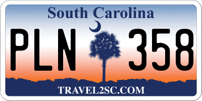 SC license plate PLN358