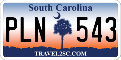 SC license plate PLN543