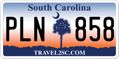 SC license plate PLN858