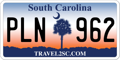 SC license plate PLN962
