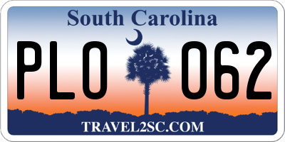 SC license plate PLO062