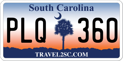 SC license plate PLQ360