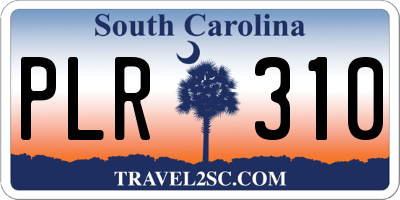 SC license plate PLR310
