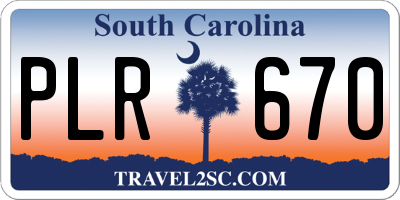 SC license plate PLR670