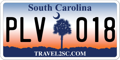 SC license plate PLV018