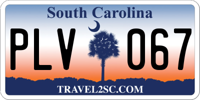 SC license plate PLV067