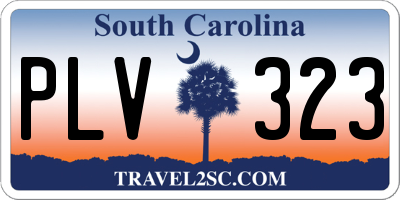 SC license plate PLV323