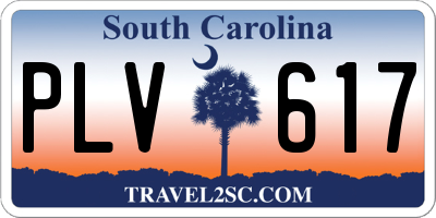 SC license plate PLV617