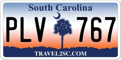 SC license plate PLV767