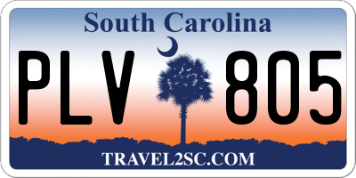 SC license plate PLV805