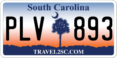 SC license plate PLV893