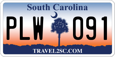 SC license plate PLW091