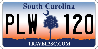 SC license plate PLW120