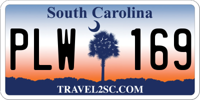 SC license plate PLW169