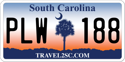 SC license plate PLW188