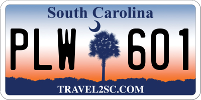 SC license plate PLW601