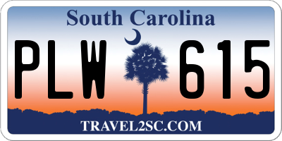 SC license plate PLW615