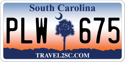 SC license plate PLW675