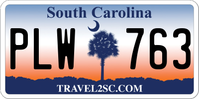 SC license plate PLW763