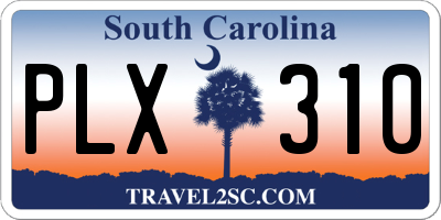 SC license plate PLX310