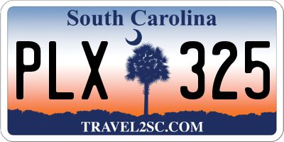 SC license plate PLX325