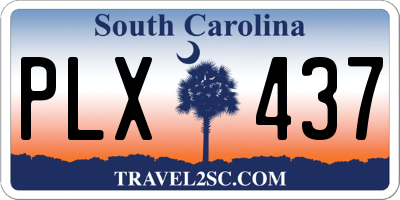 SC license plate PLX437