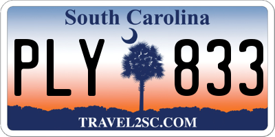 SC license plate PLY833