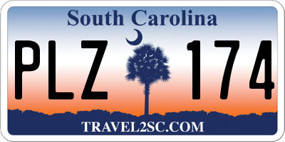 SC license plate PLZ174