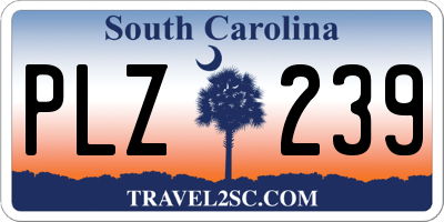 SC license plate PLZ239