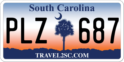 SC license plate PLZ687