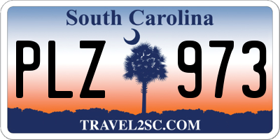 SC license plate PLZ973