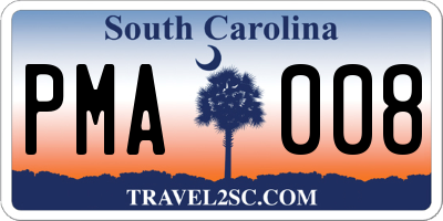 SC license plate PMA008