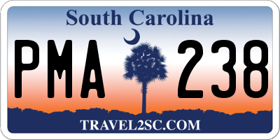 SC license plate PMA238