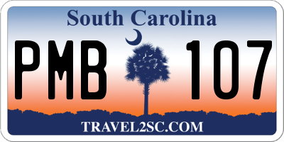 SC license plate PMB107