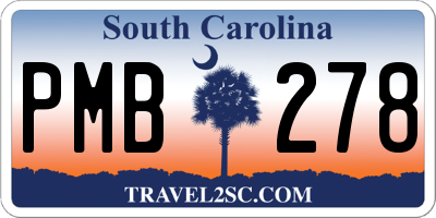 SC license plate PMB278