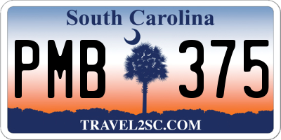 SC license plate PMB375