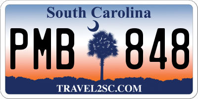 SC license plate PMB848