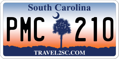 SC license plate PMC210
