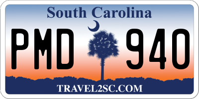 SC license plate PMD940