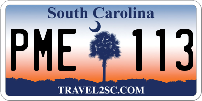 SC license plate PME113