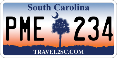 SC license plate PME234