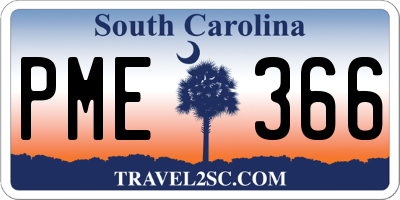 SC license plate PME366