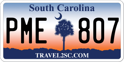 SC license plate PME807