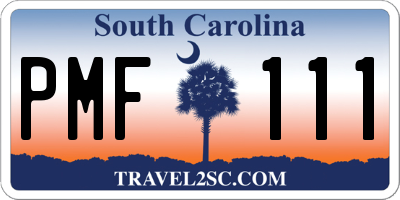 SC license plate PMF111