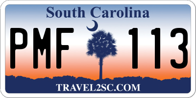 SC license plate PMF113