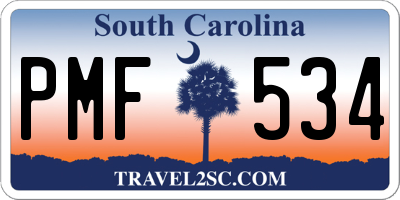 SC license plate PMF534