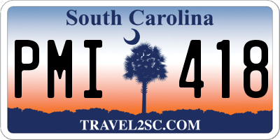 SC license plate PMI418