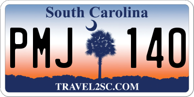 SC license plate PMJ140