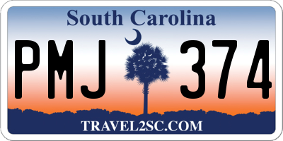 SC license plate PMJ374