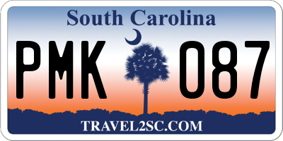 SC license plate PMK087